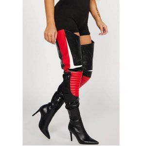 Crotch/Waist High Chap Boots - Racer Moto Style